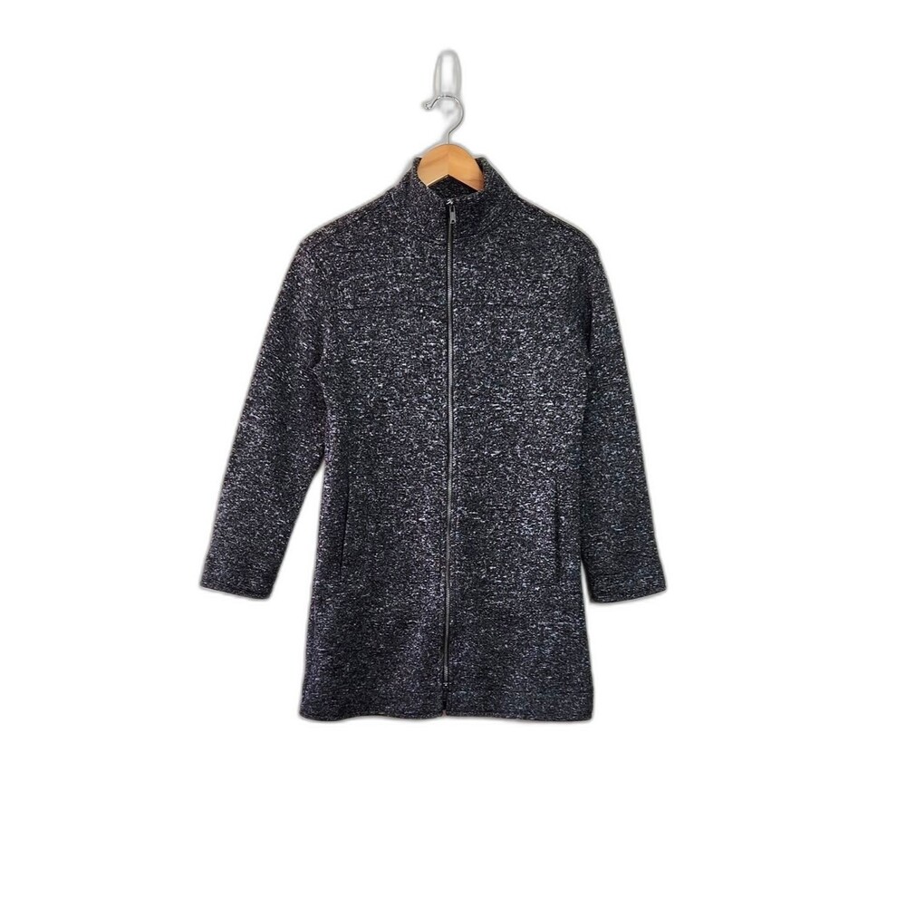 Banana Republic Gray Speckled Full-Zip Sweater Coat Jacket size XS Warm Cozy